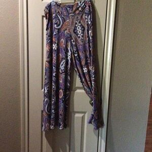 Coco Bianco Multicolor Paisley Wide-Leg Pants